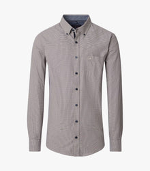 Casa Moda Long Sleeve Casual Shirt - Beige/Navy