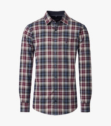Casa Moda Casual Fit Checked Long Sleeve Shirt 400 - Burgundy