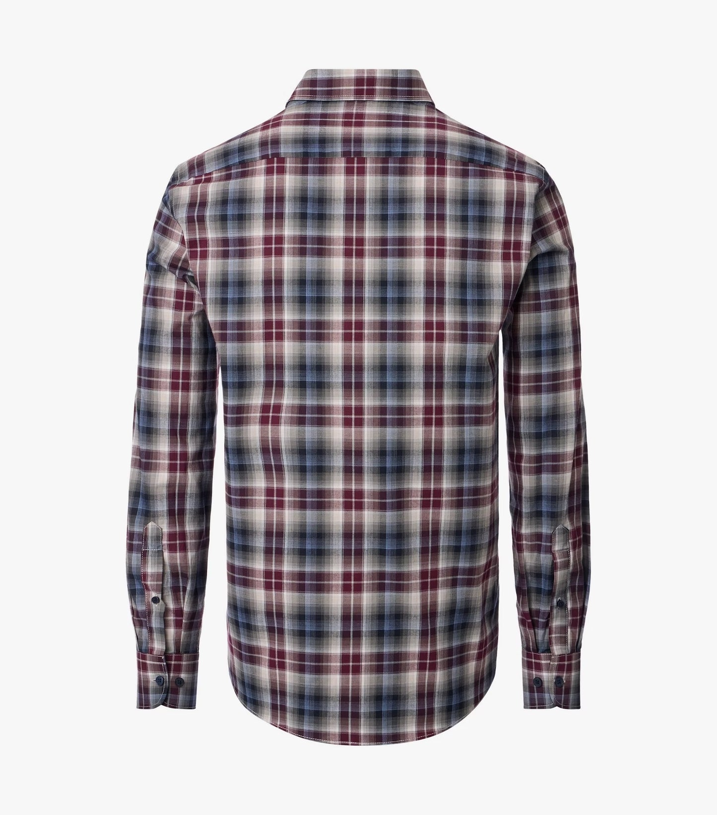 Casa Moda Casual Fit Checked Long Sleeve Shirt 400 - Burgundy