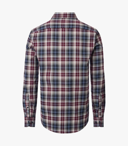 Casa Moda Casual Fit Checked Long Sleeve Shirt 400 - Burgundy