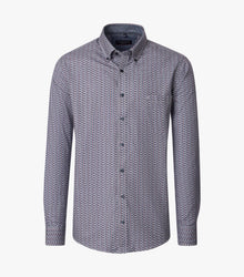 Casa Moda Long Sleeve Casual Shirt 400 - Red/Green