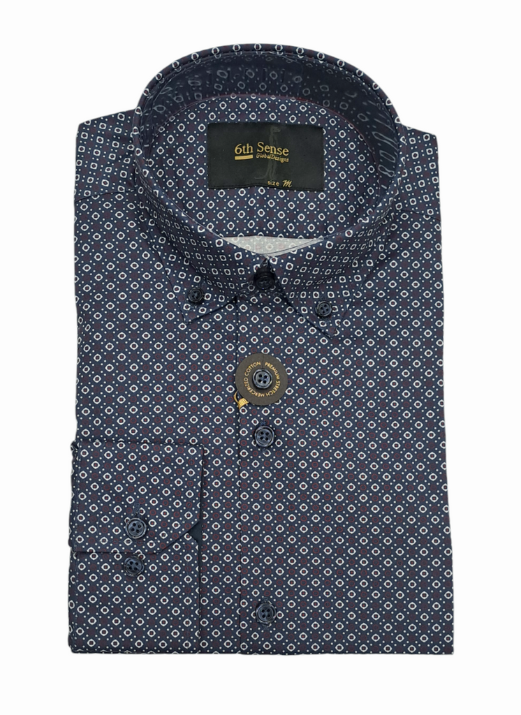 6th Sense BD Regular Fit Long Sleeve Shirt #45 - Navy