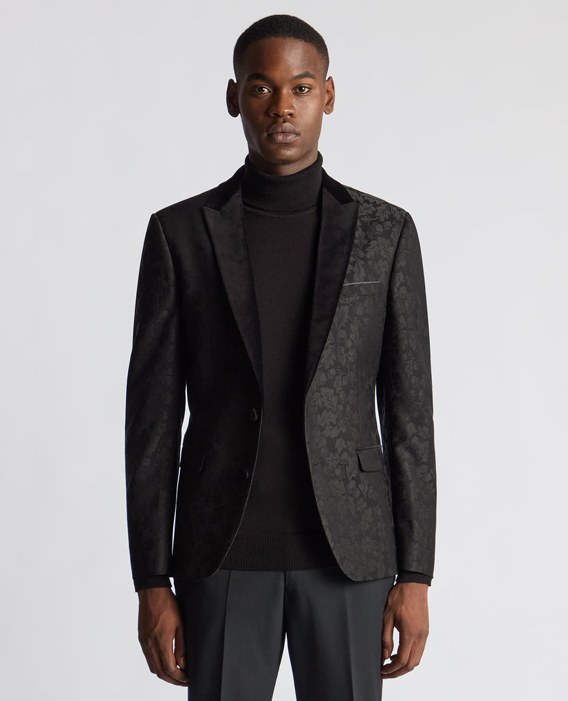 Remus Uomo Monti Z Slim Fit Tuxedo Jacket - Black