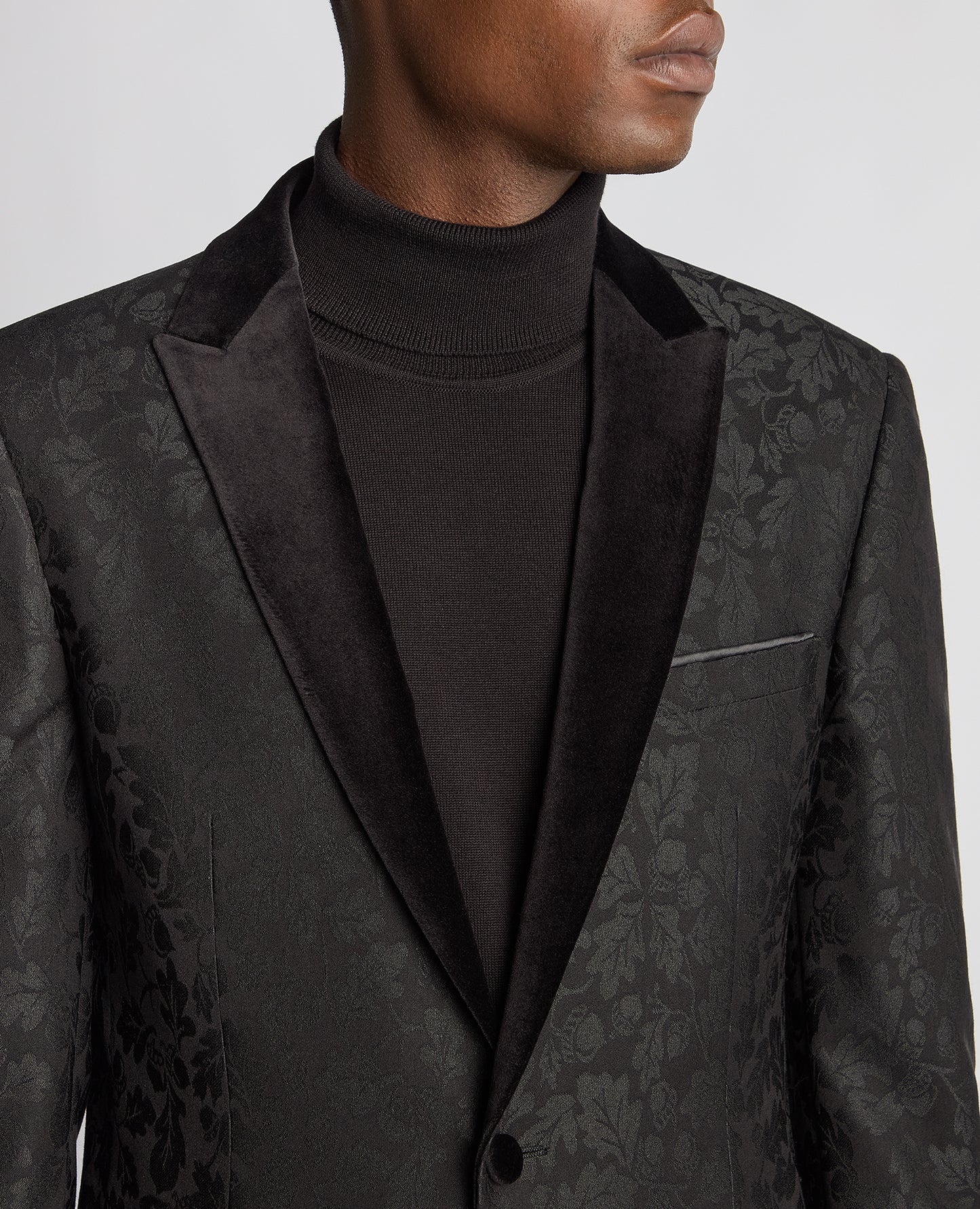 Remus Uomo Monti Z Slim Fit Tuxedo Jacket - Black