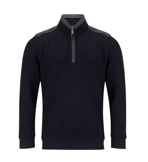 Daniel Grahame Half Zip Casual Sweater - Black