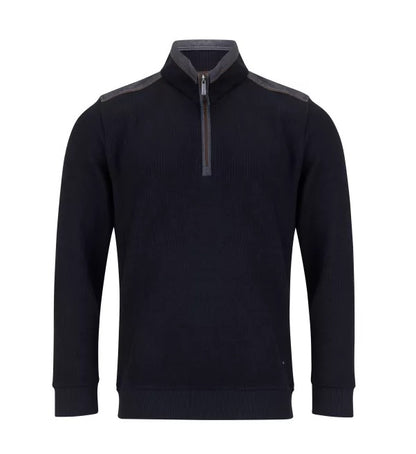 Daniel Grahame Half Zip Casual Sweater - Black