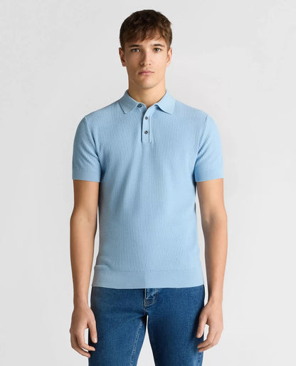 Remus Uomo Short Sleeve Casual Polo Shirt - Sky Blue