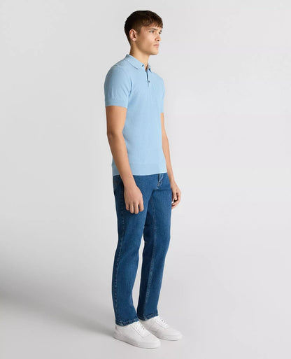 Remus Uomo Short Sleeve Casual Polo Shirt - Sky Blue