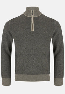 6th Sense Stanley Half Zip Sweater - Willow