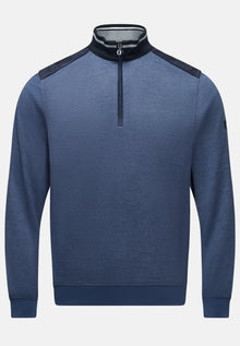 6th Sense Vega Half Zip Sweater - Denim