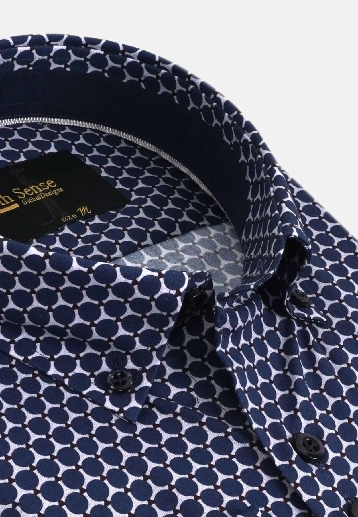 6th Sense BD Long Sleeve Shirt Print #7 - Navy