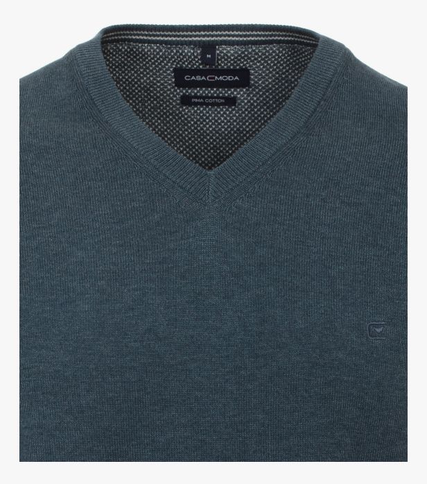 Casa Moda V-Neck Sweater 765 - Teal/Gray