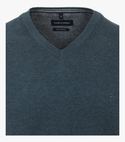 Casa Moda V-Neck Sweater 765 - Teal/Gray