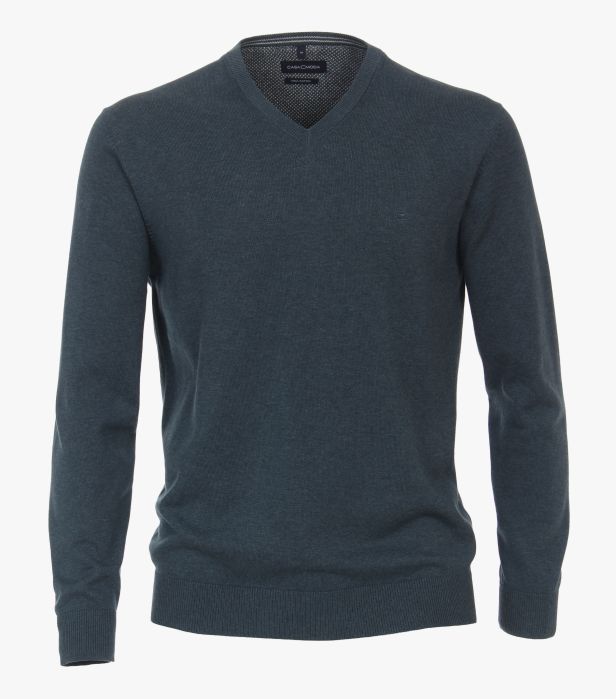 Casa Moda V-Neck Sweater 765 - Teal/Gray