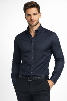 Advise House Of Fashion Long Sleeve Shirt AD-896 - Navy