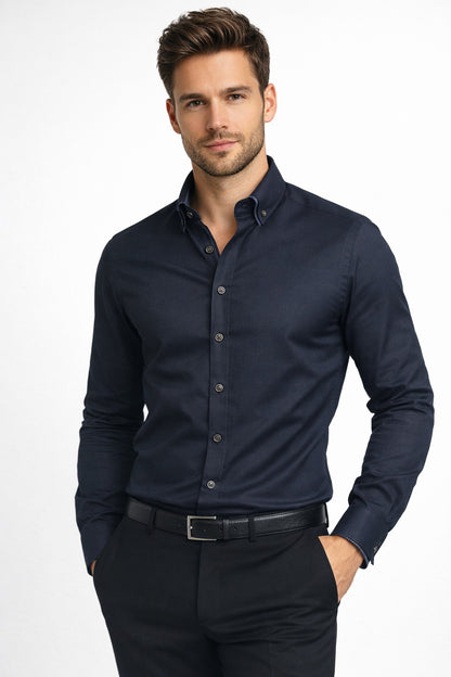 Advise House Of Fashion Long Sleeve Shirt AD-896 - Navy