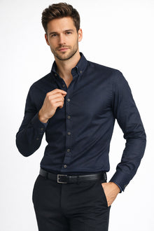 Advise House Of Fashion Long Sleeve Shirt AD-896 - Navy