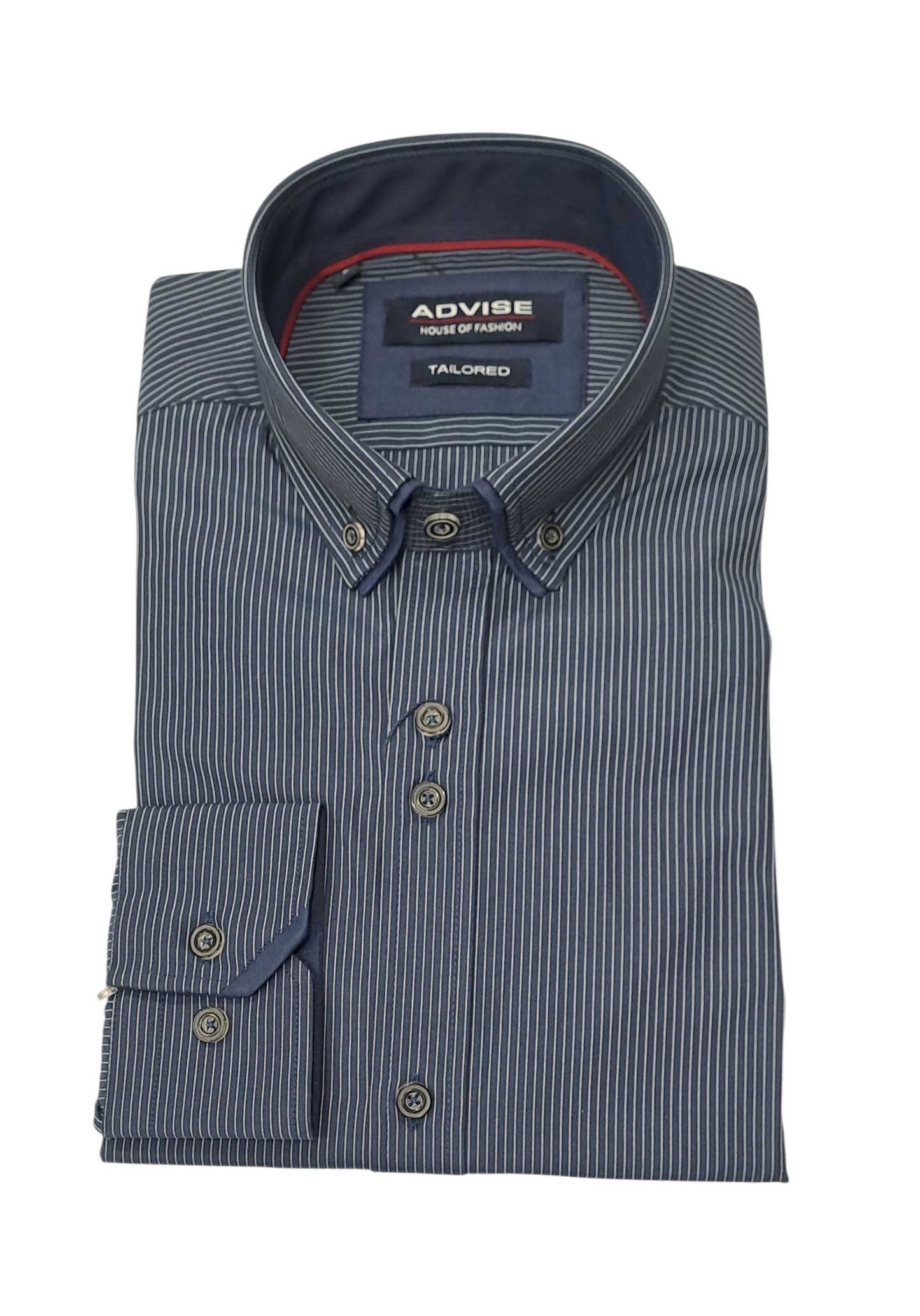 Advise House Of Fashion Long Sleeve Striped Shirt AD-910 - Navy