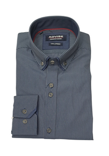 Advise House Of Fashion Long Sleeve Striped Shirt AD-910 - Navy