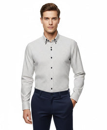 Advise House Of Fashion Long Sleeve Shirt AD-915 - White/Burgundy
