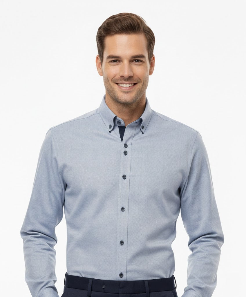 Advise House Of Fashion Long Sleeve Shirt AD-896 - Blue