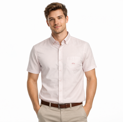 Dario Beltran Abajo Short Sleeve Casual Shirt - White/Pink