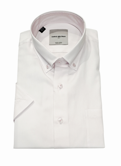 Dario Beltran Abajo Short Sleeve Casual Shirt - White/Pink