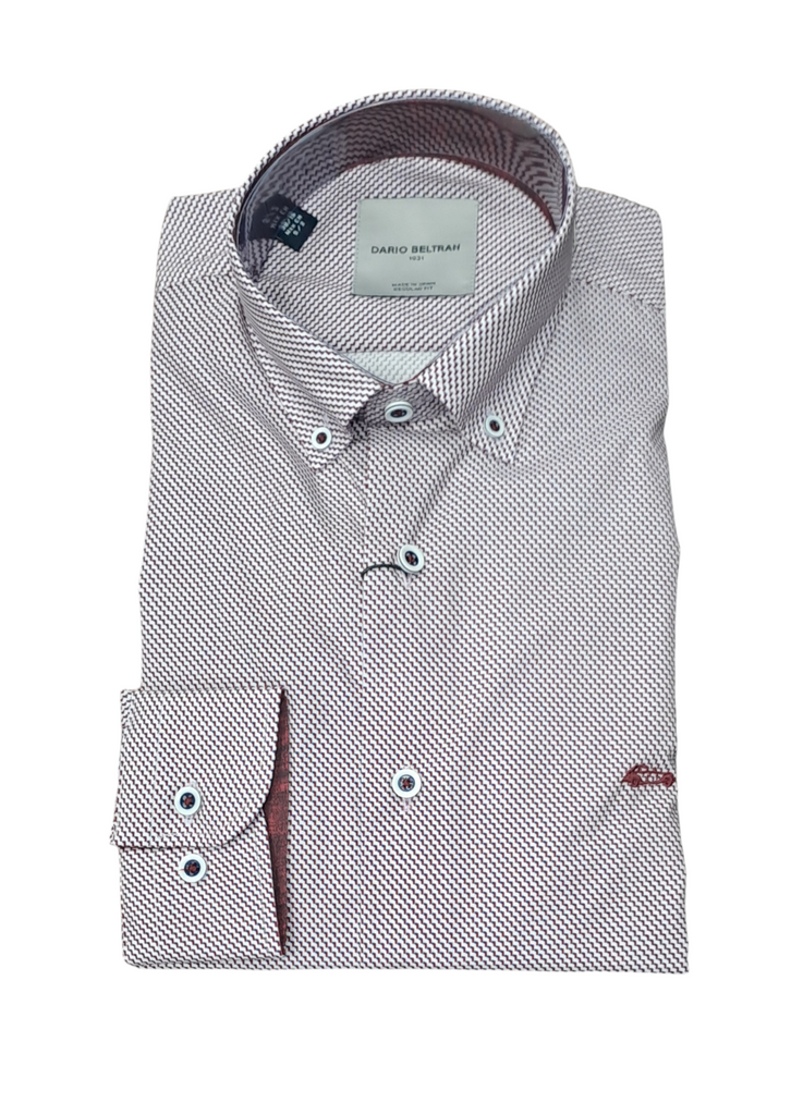 Dario Beltran Ablitas Regular Fit Casual Shirt - Burgundy