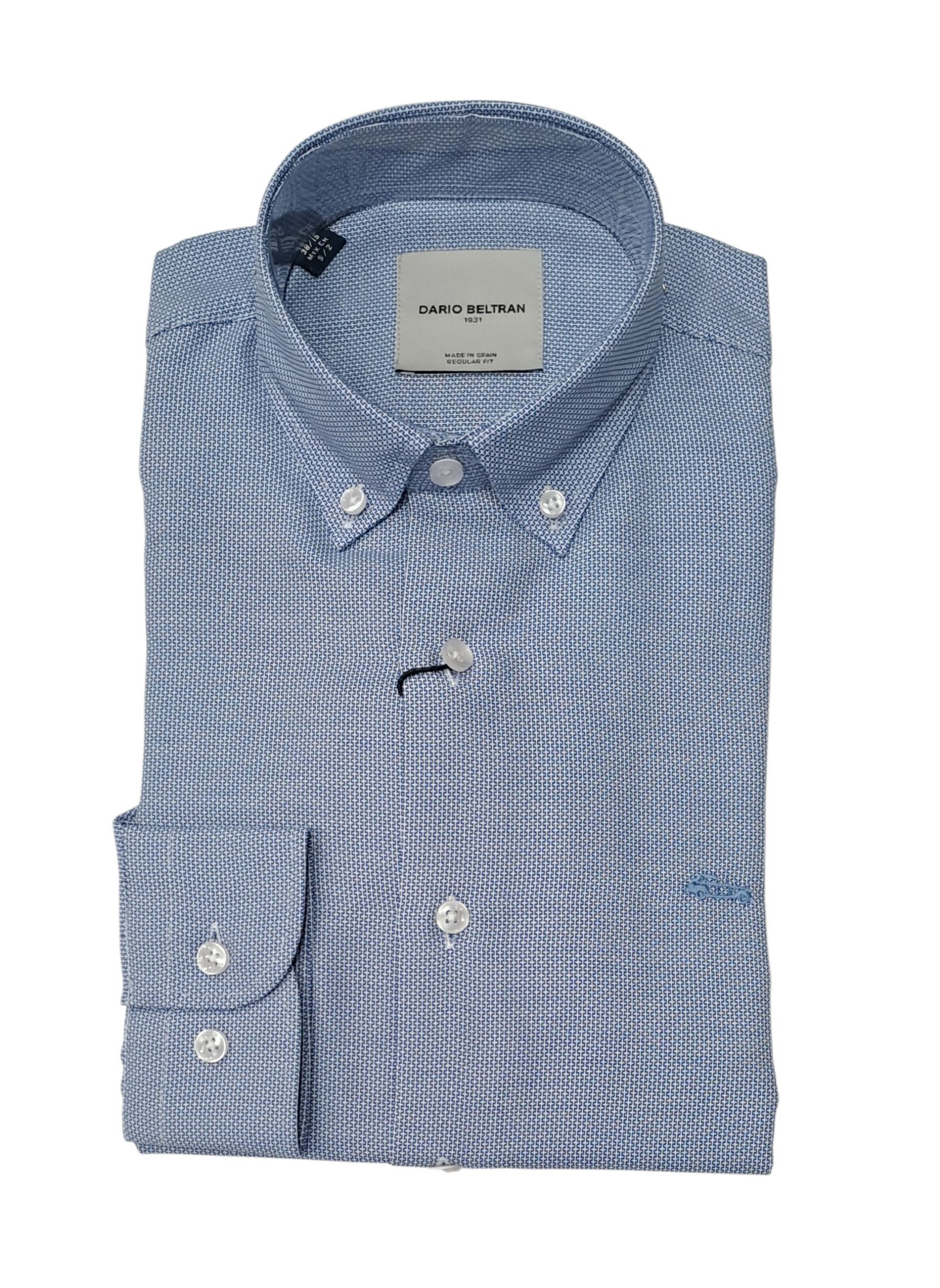 Dario Beltran Abukir Long Sleeve Casual Shirt - 45 Blue