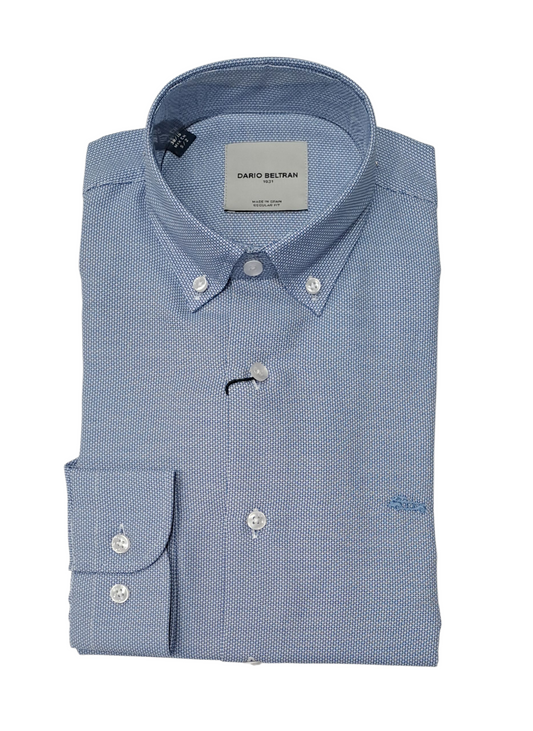 Dario Beltran Abukir Long Sleeve Casual Shirt - 45 Blue