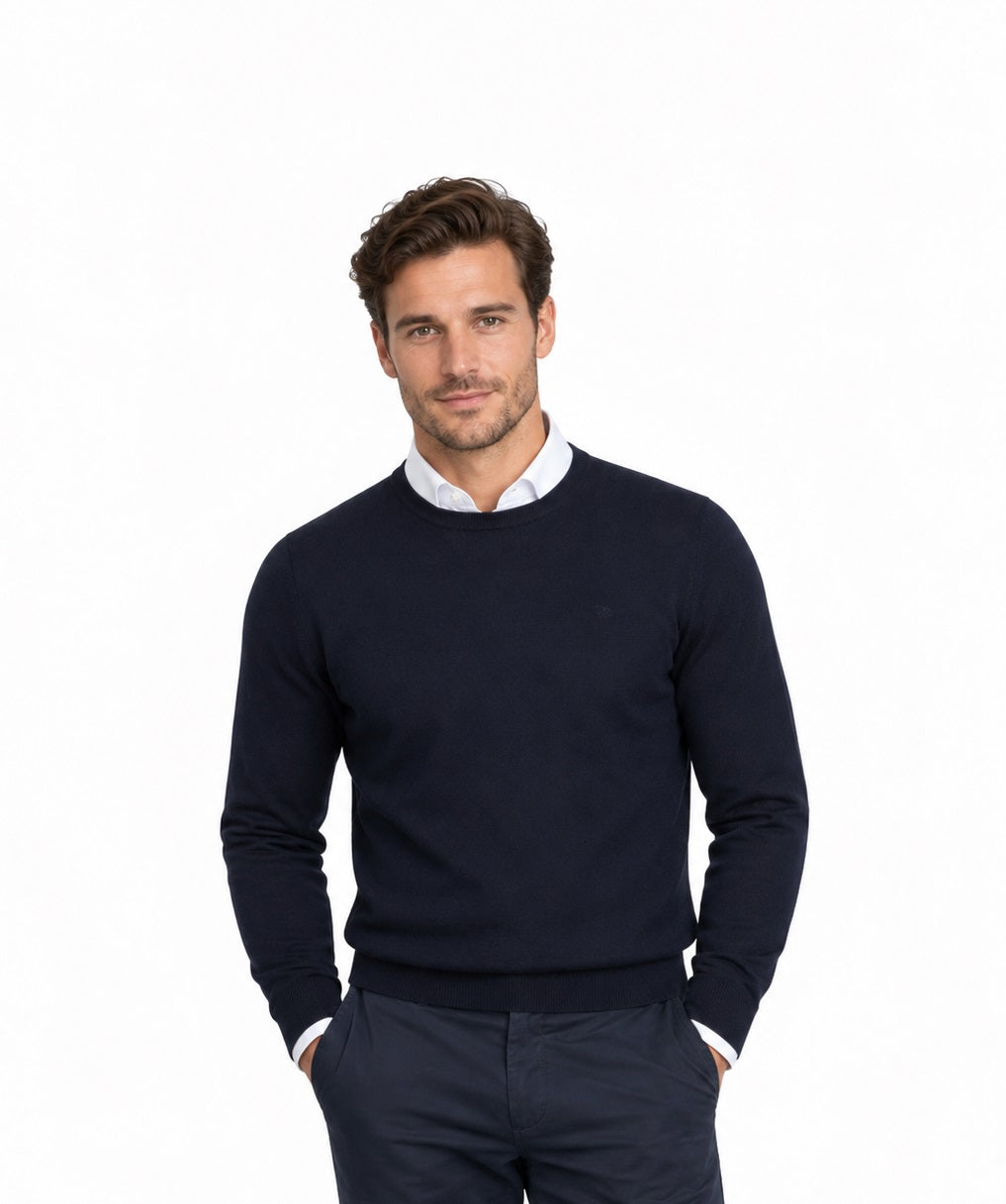 Andre Achill Crew Neck Sweater -  Navy