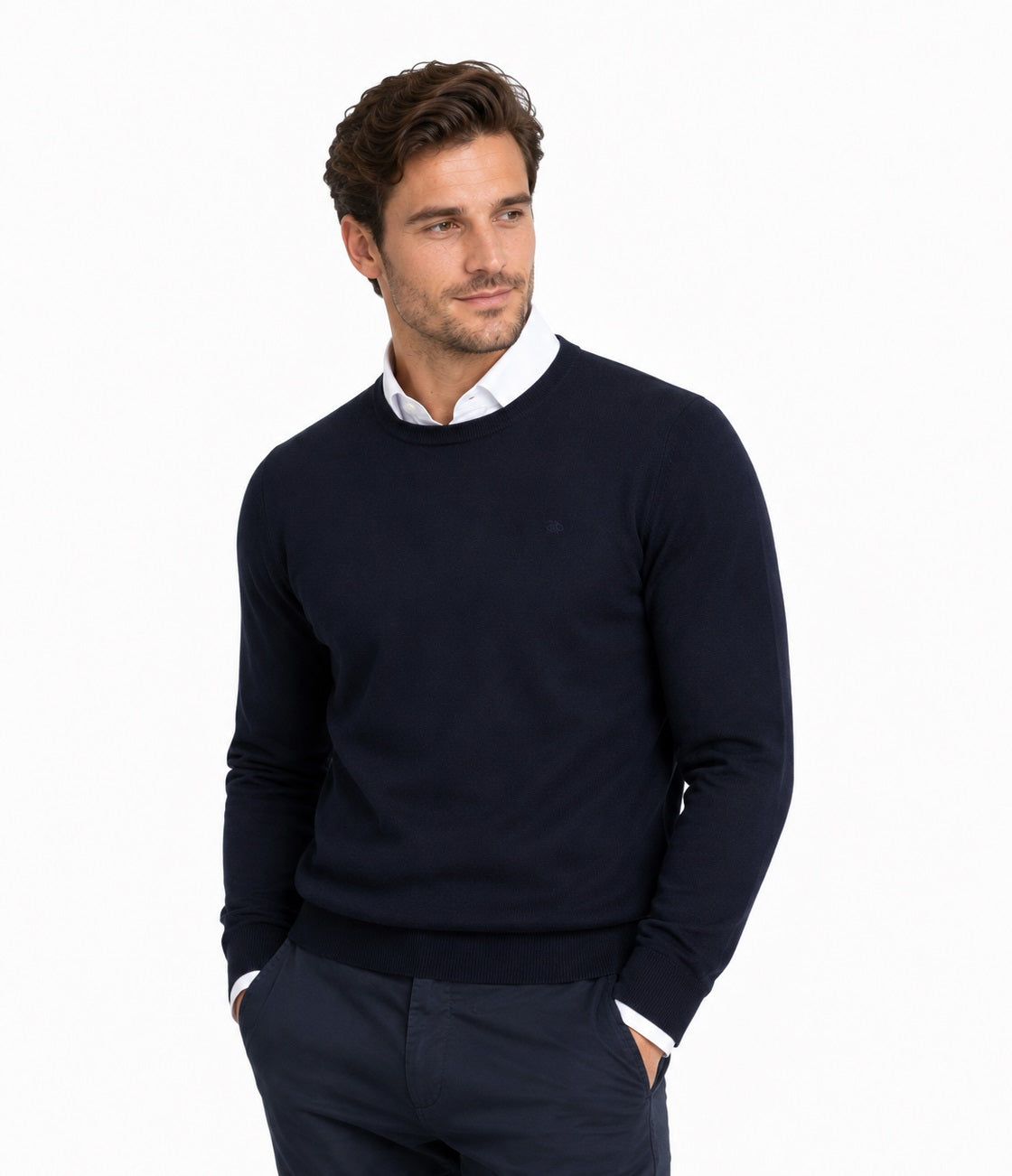 Andre Achill Crew Neck Sweater -  Navy