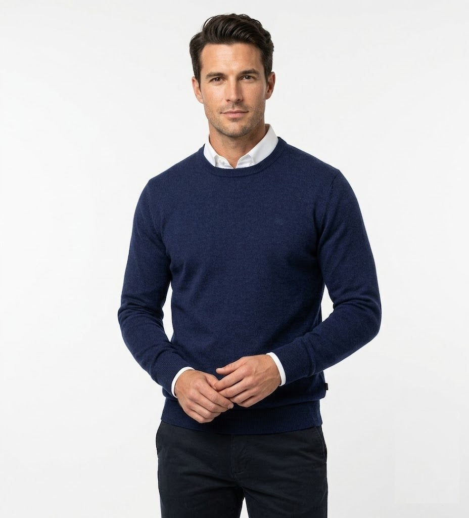 Andre Achill Crew Neck Sweater -  Navy