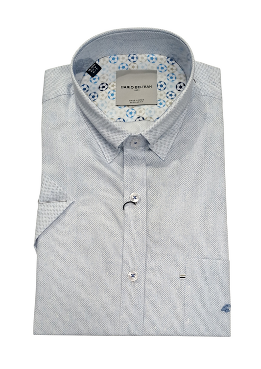 Dario Beltran Ancho Short Sleeve Casual Shirt - Blue