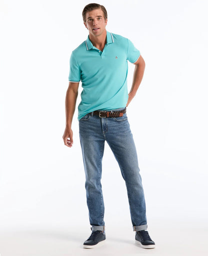 Original Penguin Sticker Pete Tipped Pique Polo Shirt - Aquarelle