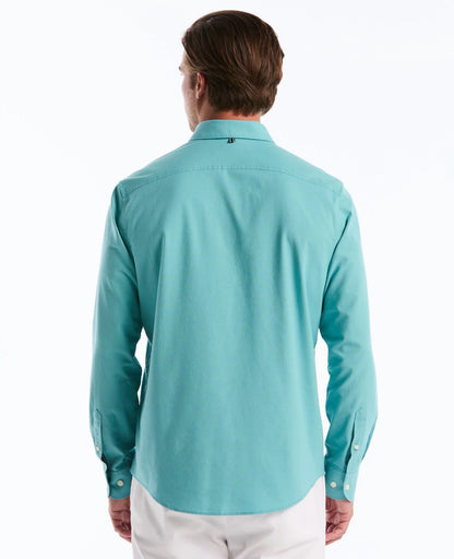 Original Penguin Long Sleeve Oxford Shirt - Aquarelle