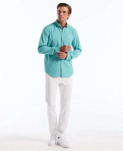 Original Penguin Long Sleeve Oxford Shirt - Aquarelle