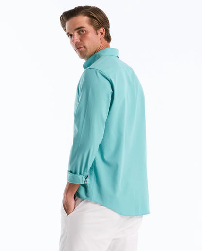 Original Penguin Long Sleeve Oxford Shirt - Aquarelle