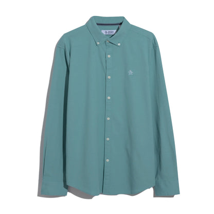 Original Penguin Long Sleeve Oxford Shirt - Aquarelle