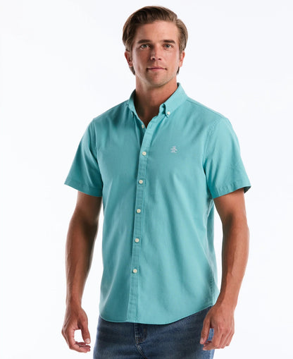 Original Penguin Short Sleeve Oxford Shirt - Aquarelle