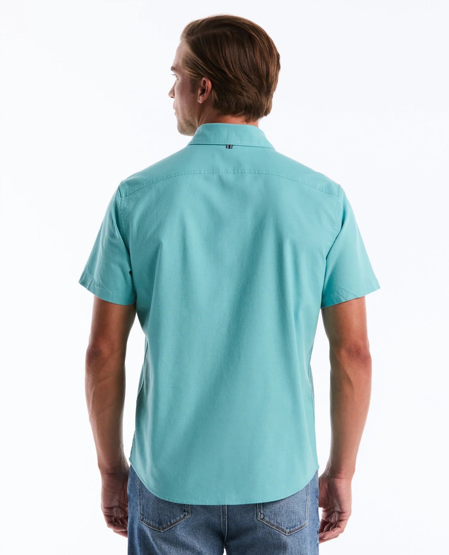 Original Penguin Short Sleeve Oxford Shirt - Aquarelle