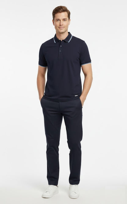 6th Sense Astonish Short Sleeve Polo Shirt - Peacoat