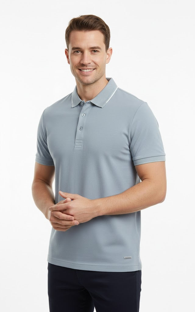 6th Sense Astonish Short Sleeve Polo Shirt - Quarry