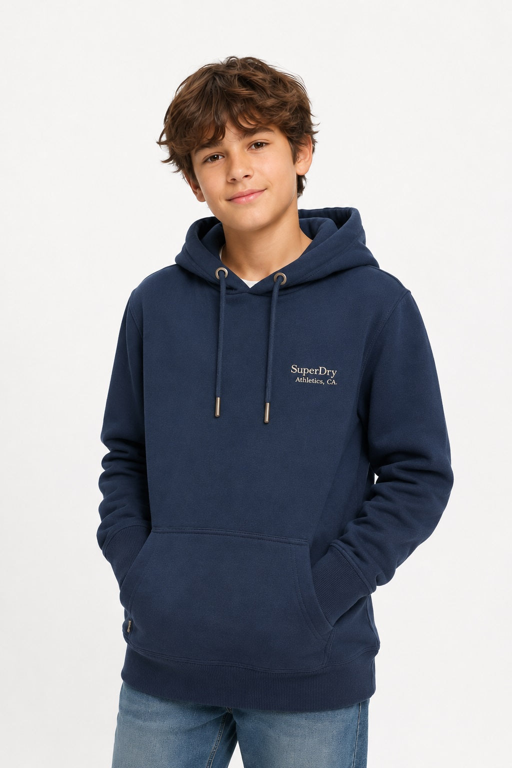 Superdry Unisex Essential Logo Hoodie - Sargasso Sea Blue