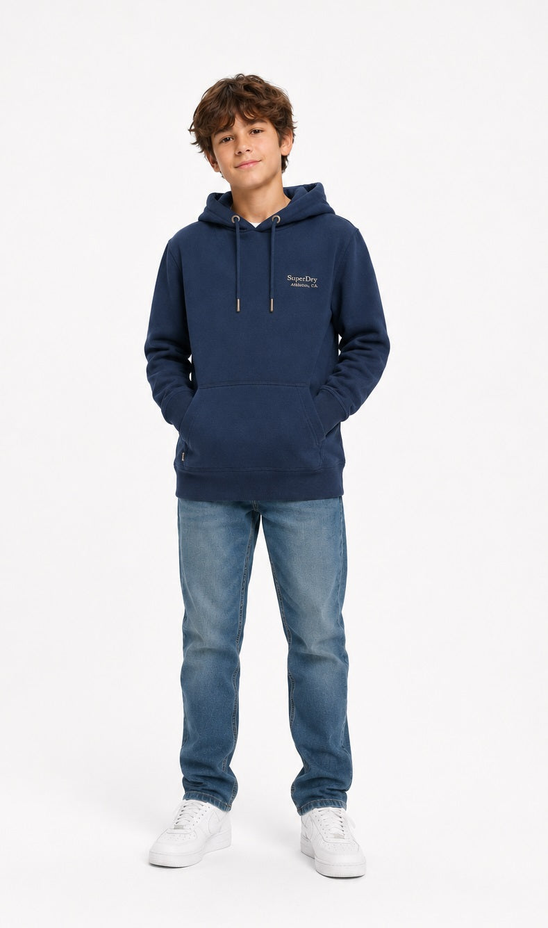 Superdry Unisex Essential Logo Hoodie - Sargasso Sea Blue