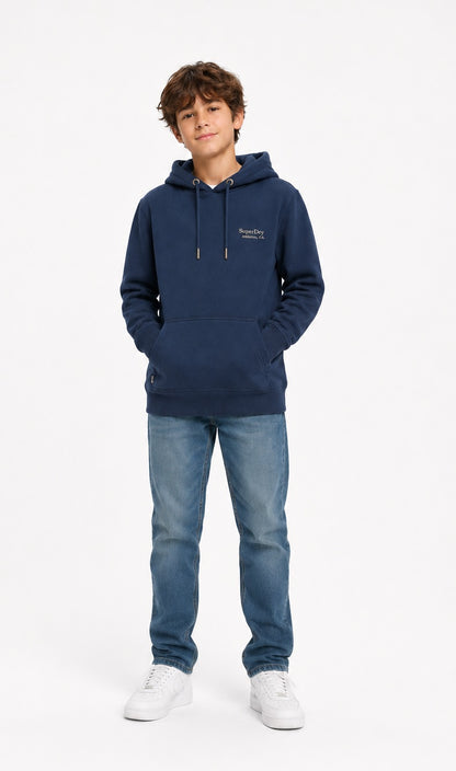 Superdry Unisex Essential Logo Hoodie - Sargasso Sea Blue