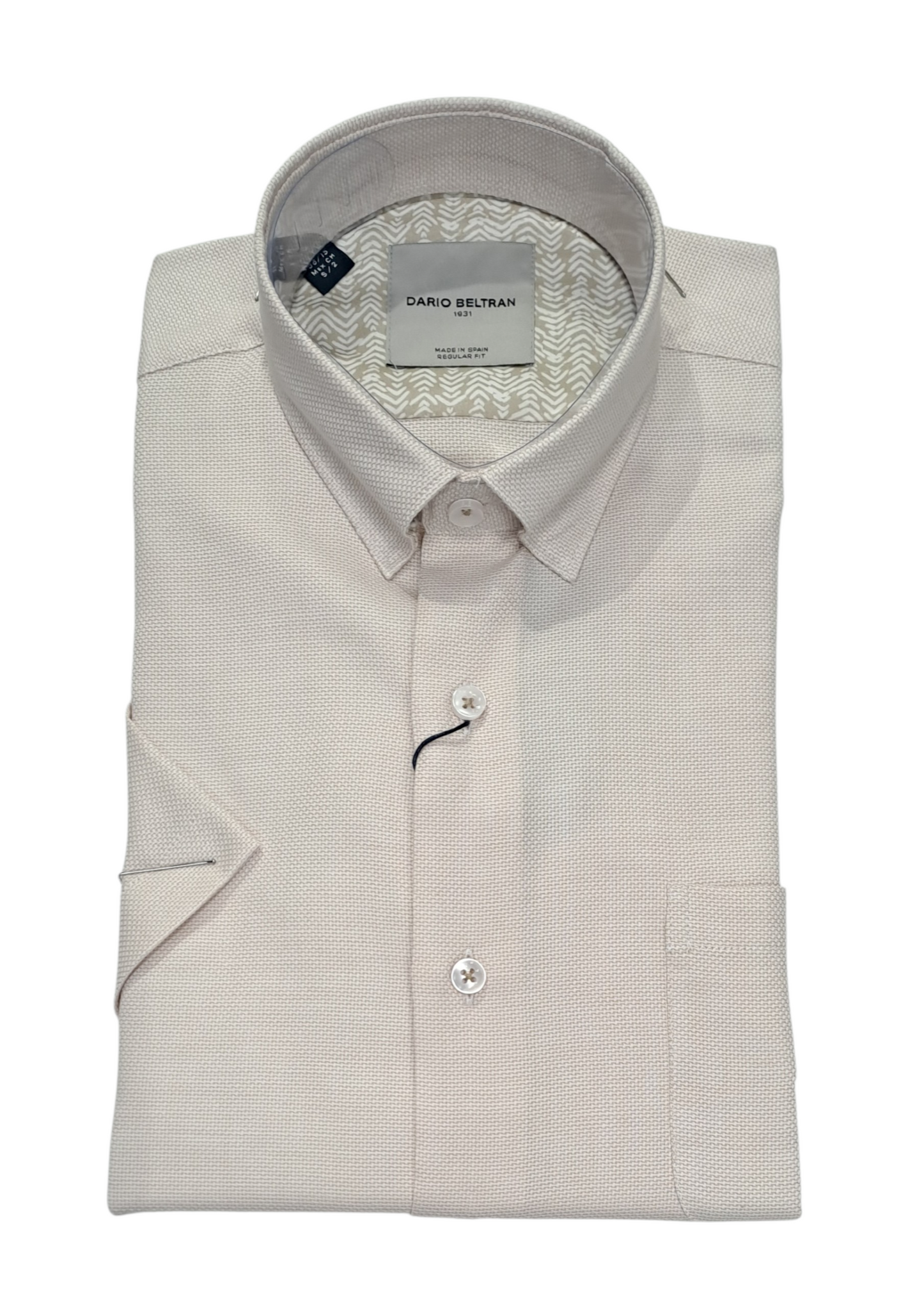 Dario Beltran Aviso Short Sleeve Casual Shirt - Beige