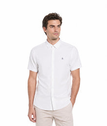 Original Penguin Ecovero Oxford Stretch Short Sleeve Shirt - Bright White