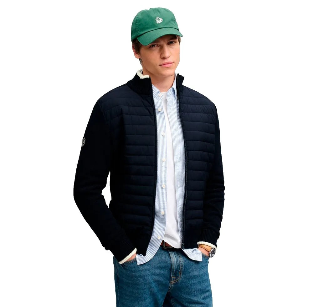 Superdry Straight Baffle Hybrid Jacket - Eclipse Navy