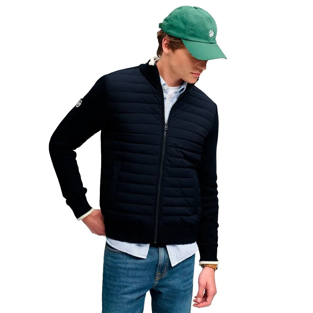 Superdry Straight Baffle Hybrid Jacket - Eclipse Navy